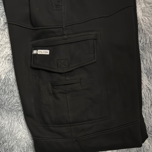 Black Cargo Jogger Thick Sweat Pants Size L - Picture 5 of 6